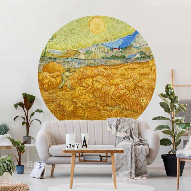 Wanddeko Wohnzimmer Vincent van Gogh - Kornfeld mit Schnitter