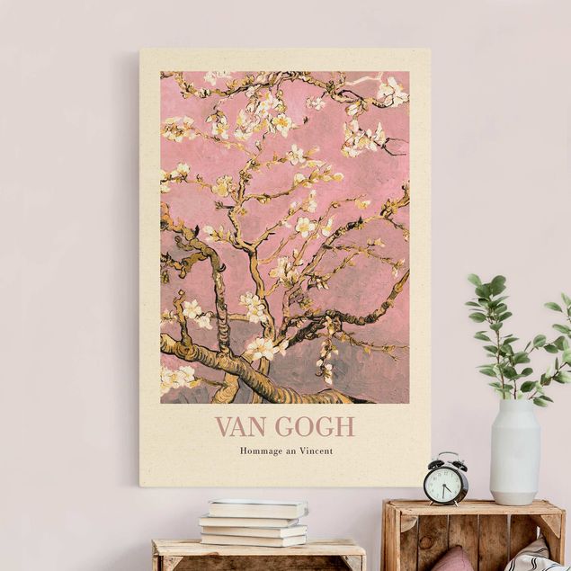 Wanddeko Wohnzimmer Vincent van Gogh - Mandelblüte in rosa - Museumsedition