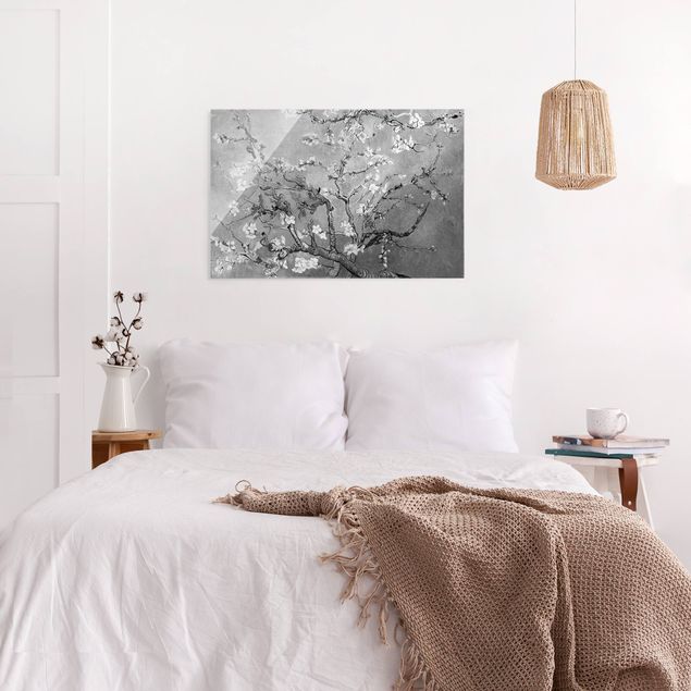 Wanddeko Flur Vincent van Gogh - Mandelblüte Schwarz-Weiß