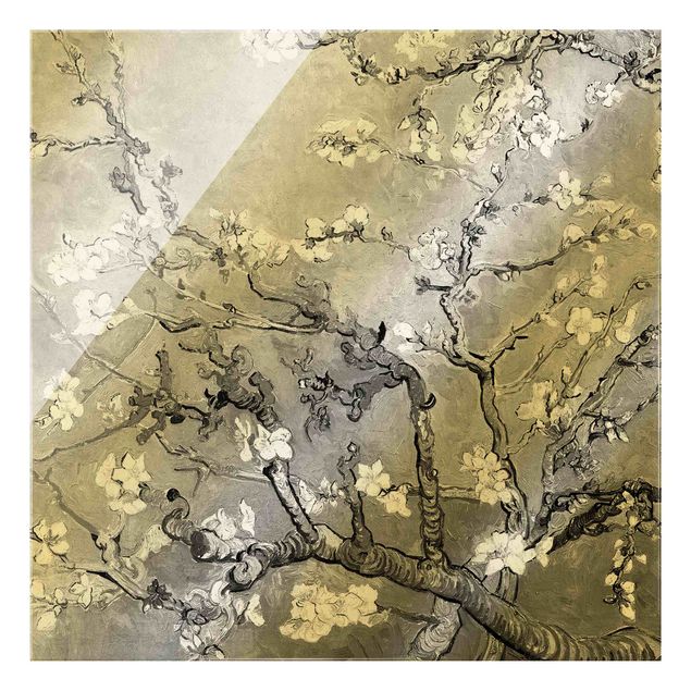 Post Impressionismus Bilder Vincent van Gogh - Mandelblüte Schwarz-Weiß
