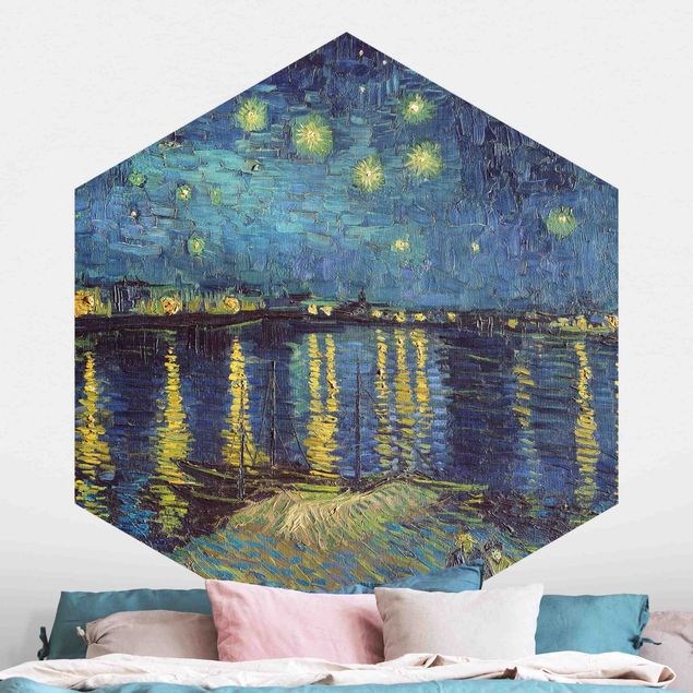 Wanddeko blau Vincent van Gogh - Sternennacht über der Rhône