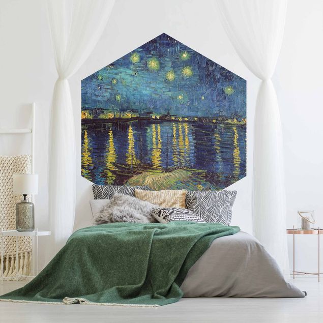 Wanddeko Schlafzimmer Vincent van Gogh - Sternennacht über der Rhône