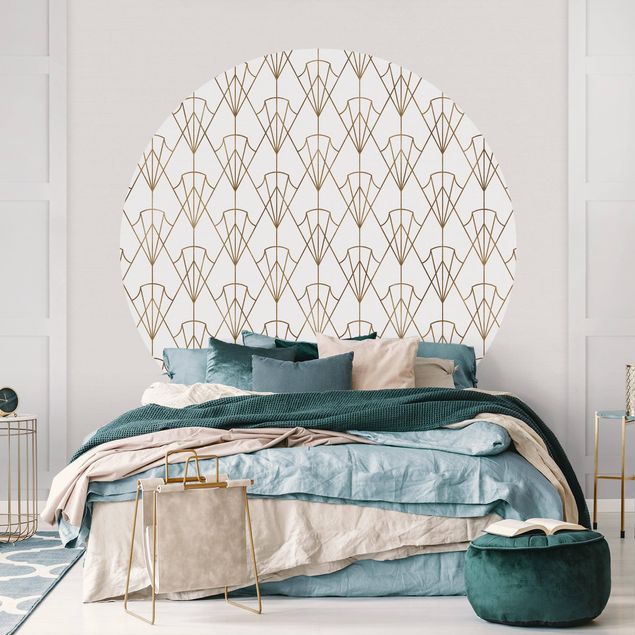 Wanddeko Schlafzimmer Vintage Art Deco Muster Pfeile XXL