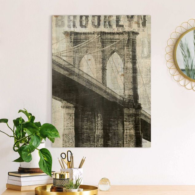 Wohndeko Architektur Vintage NY Brooklyn Bridge