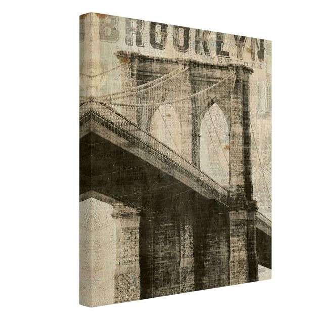Wandbilder New York Vintage NY Brooklyn Bridge