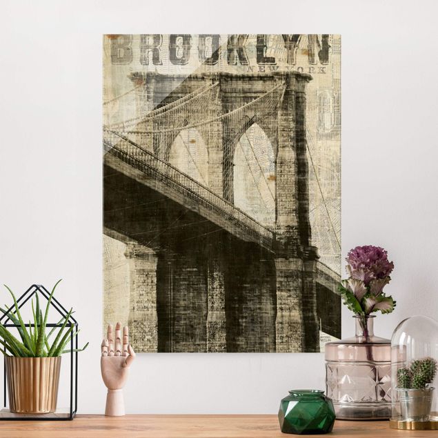 Wanddeko Architektur Vintage NY Brooklyn Bridge