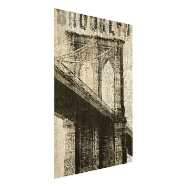 Wandbilder New York Vintage NY Brooklyn Bridge