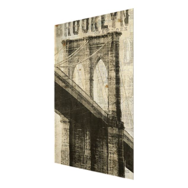 Wanddeko über Sofa Vintage NY Brooklyn Bridge