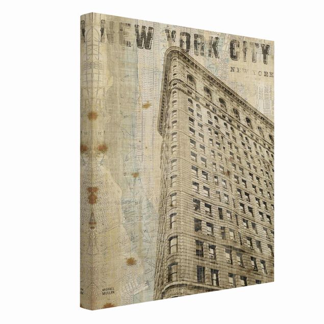 Wandbilder New York Vintage NY Flat Iron
