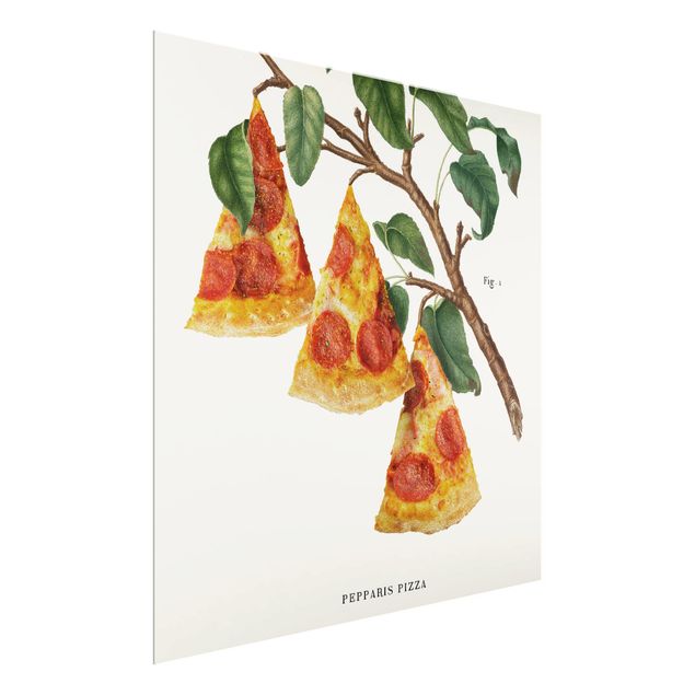 Wanddeko Esszimmer Vintage Pflanze - Pizza
