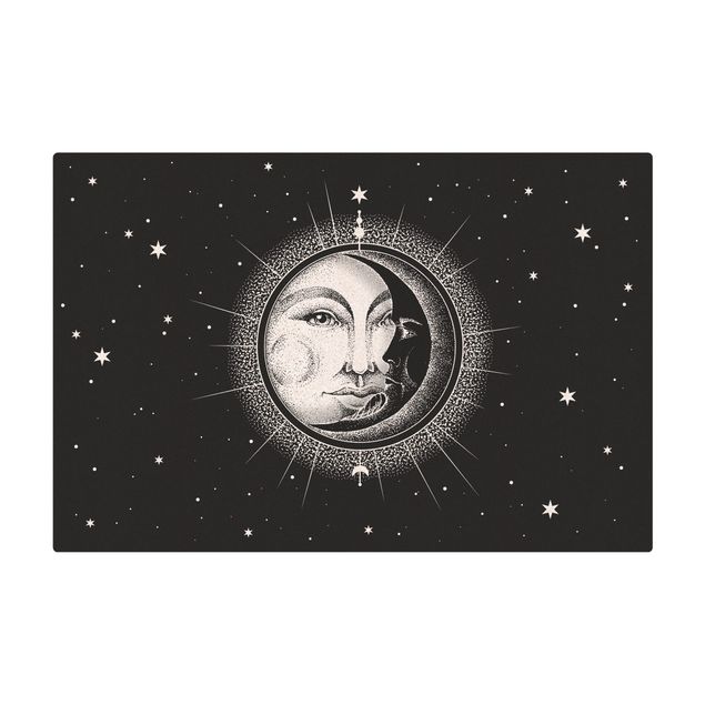 Deko Sternbilder Vintage Sonne und Mond Illustration