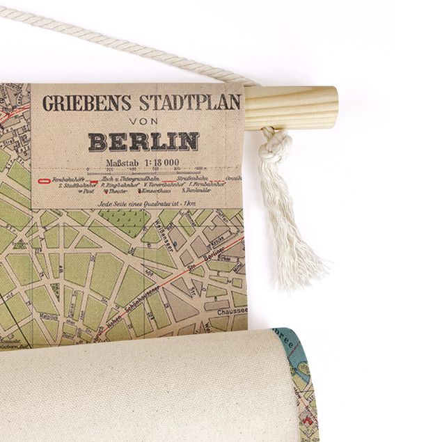 Wanddeko Esszimmer Vintage Stadtplan Berlin