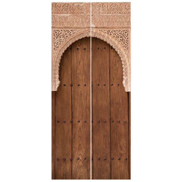 Wanddeko Büro Holztor aus dem Alhambra Palast