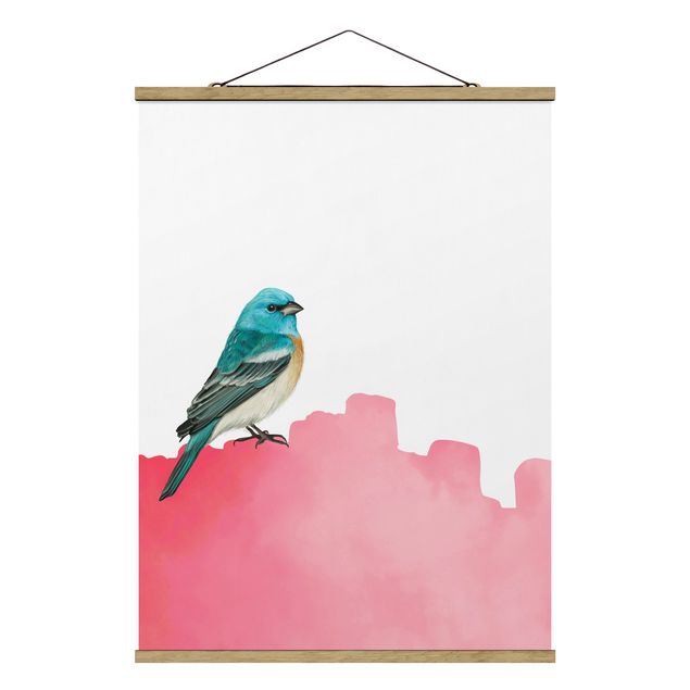 Wanddeko Esszimmer Vogel auf Pink