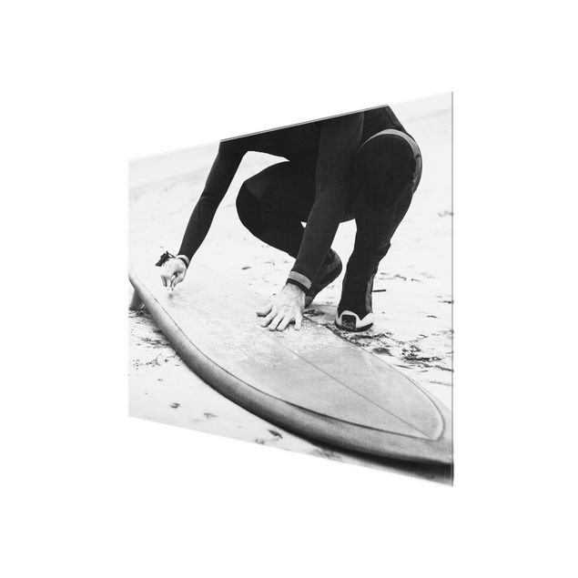 Wanddeko über Bett Wachsen des Surfboards