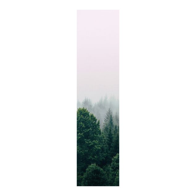 Wanddeko Schlafzimmer Wald im Nebel Dämmerung