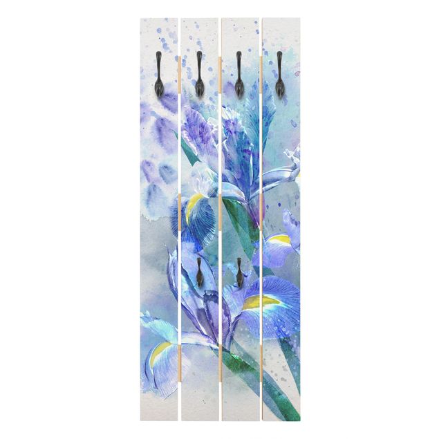Wanddeko Büro Aquarell Blumen Iris