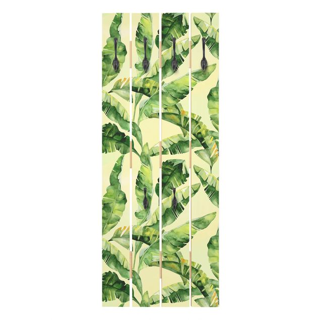 Wanddeko grün Bananenblätter Aquarell