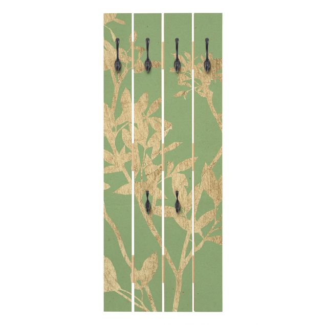 Wanddeko Pflanzen Goldene Blätter auf Lind II