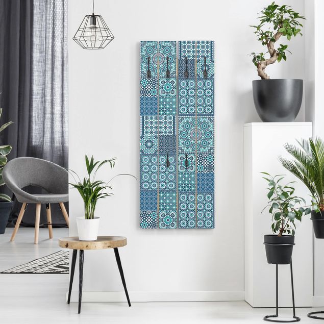 Wanddeko Büro Marokkanische Mosaikfliesen türkis blau