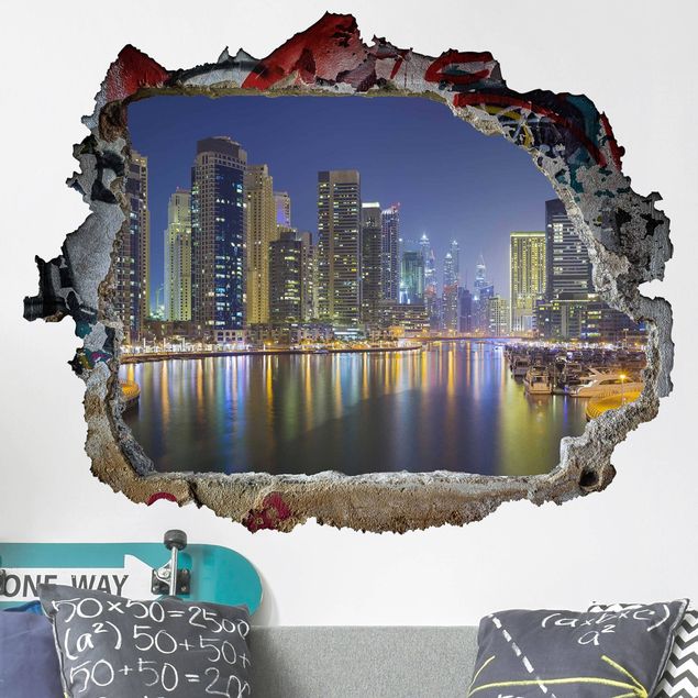 Deko 3D Dubai Nacht Skyline