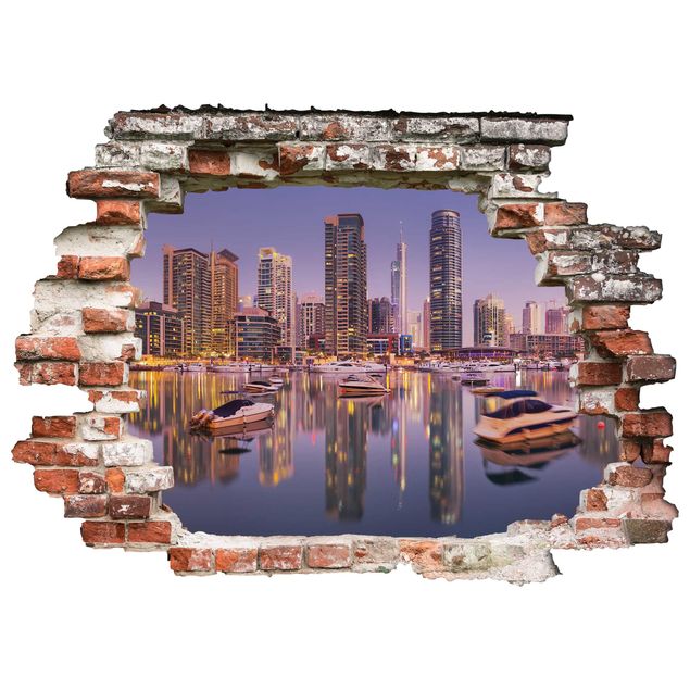 Wanddeko Flur Dubai Skyline und Marina