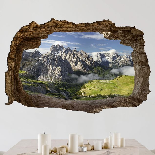 Wanddeko 3D Italienische Alpen