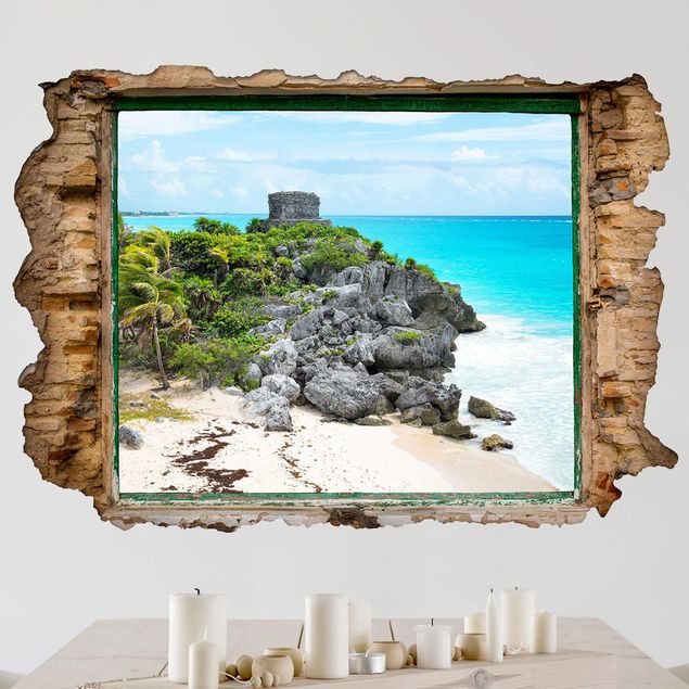 Wanddeko 3D Karibikküste Tulum Ruinen