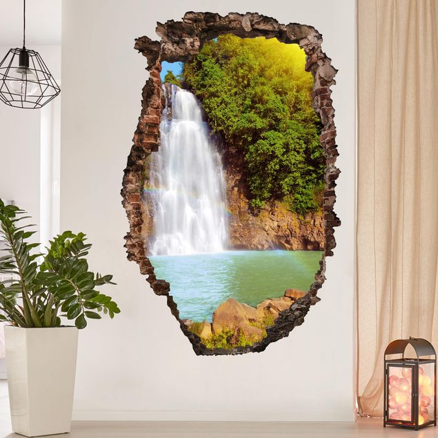 Wanddeko 3D Wasserfall Romantik