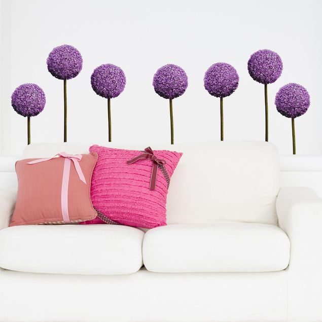 Wanddeko Esszimmer Allium Kugel-Blüten 7er Set