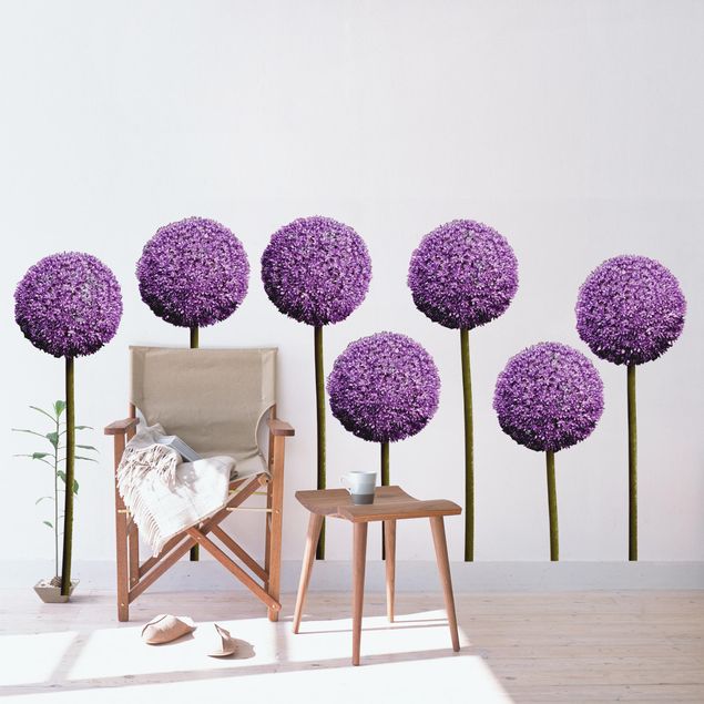 Wanddeko Schlafzimmer Allium Kugel-Blüten 7er Set