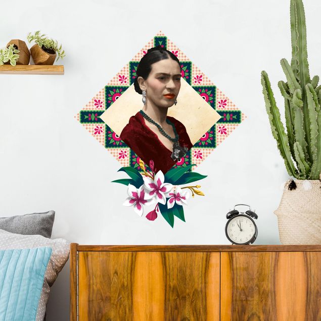 Wanddeko Botanik Frida Kahlo - Blumen und Geometrie
