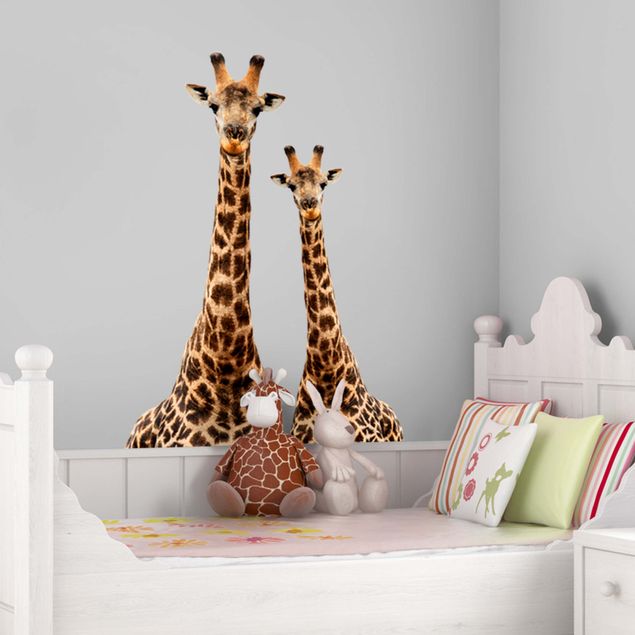 Deko Kinderzimmer Portrait zweier Giraffen