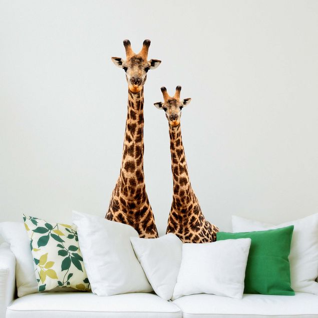 Wohndeko Afrika Portrait zweier Giraffen