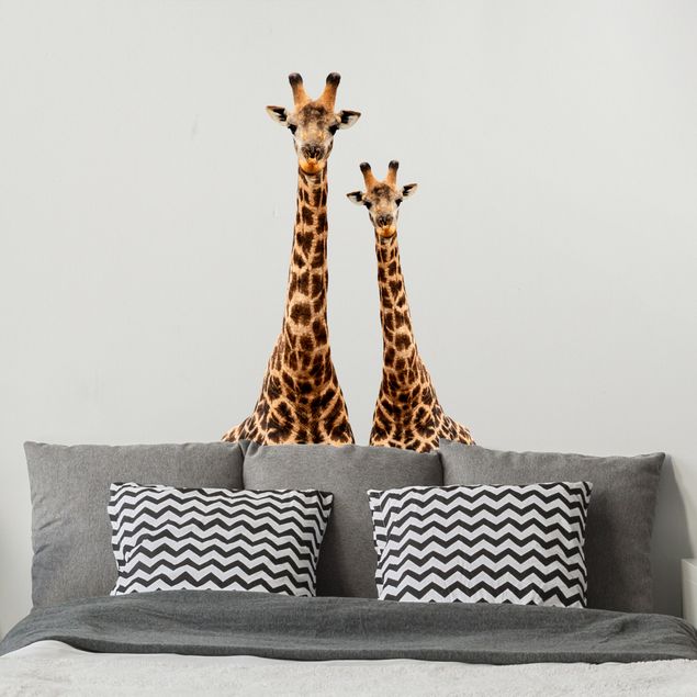 Wanddeko Babyzimmer Portrait zweier Giraffen