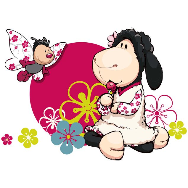 Wanddeko Babyzimmer NICI - Jolly Lynn mit Schmetterling
