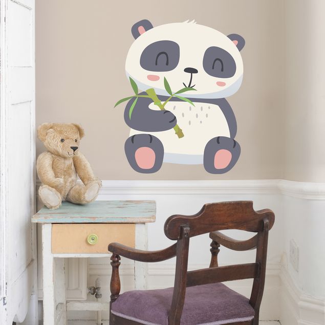 Deko Kinderzimmer Panda nascht am Bambus