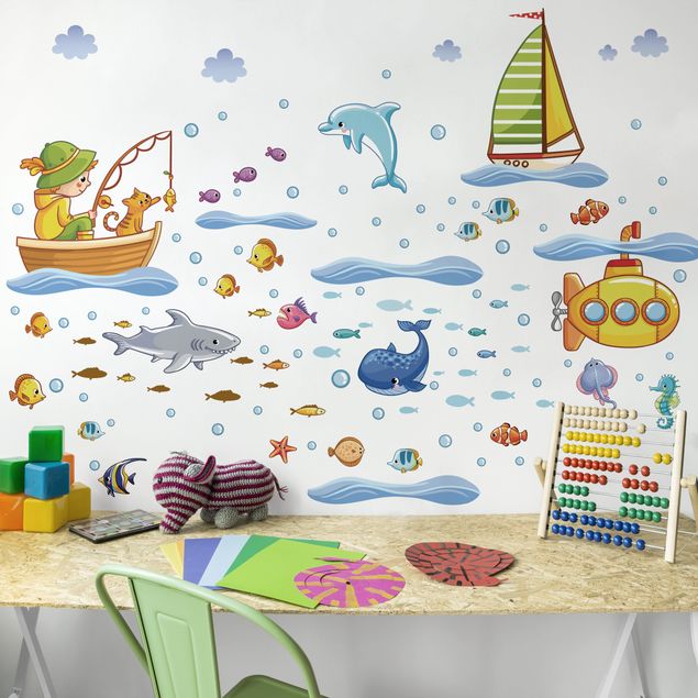 Kinderzimmer Deko Unterwasserwelt - U-Boot Set