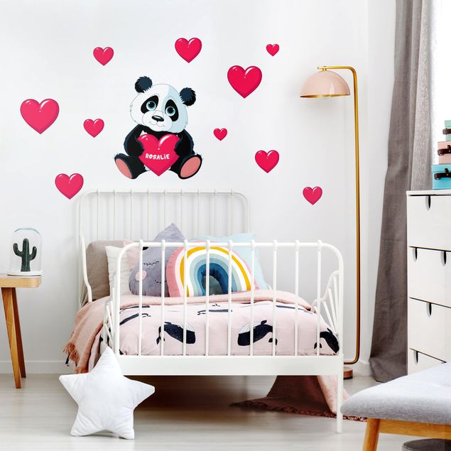 Wanddeko Büro Panda mit Herz