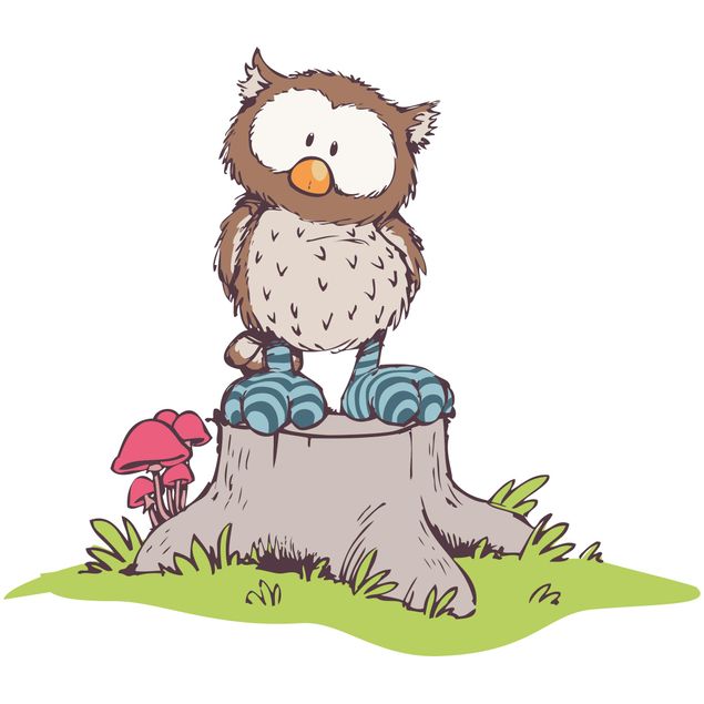 Wanddeko Babyzimmer NICI - Oscar Owl auf Baumstamm