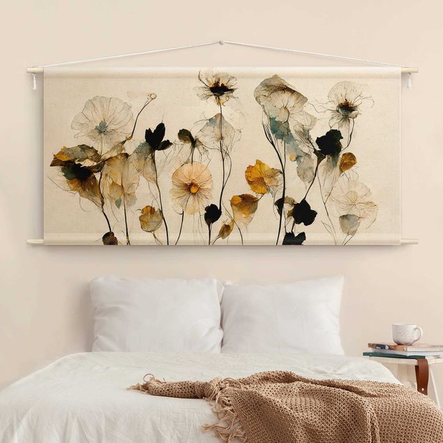 Wanddeko Schlafzimmer Warme Blüten