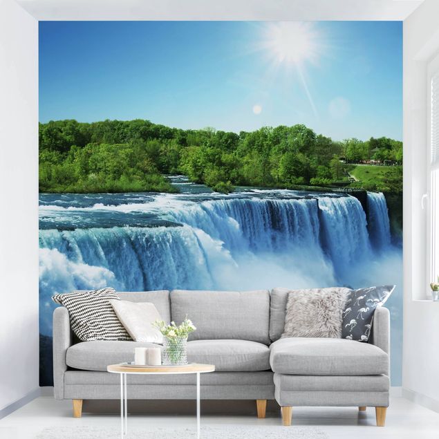 Wanddeko Wohnzimmer Wasserfalllandschaft