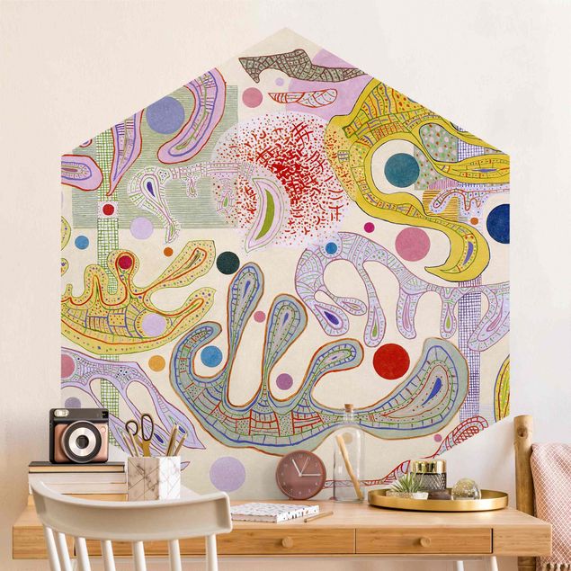 Wanddeko bunt Wassily Kandinsky - Launische Formen