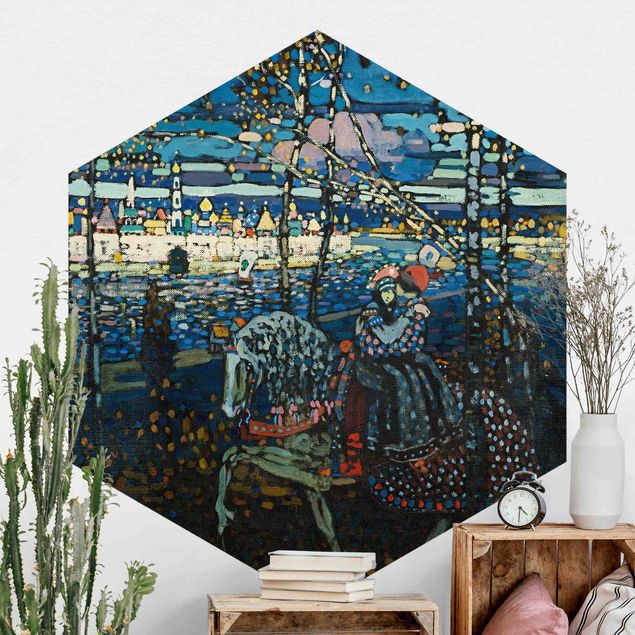 Wanddeko blau Wassily Kandinsky - Reitendes Paar