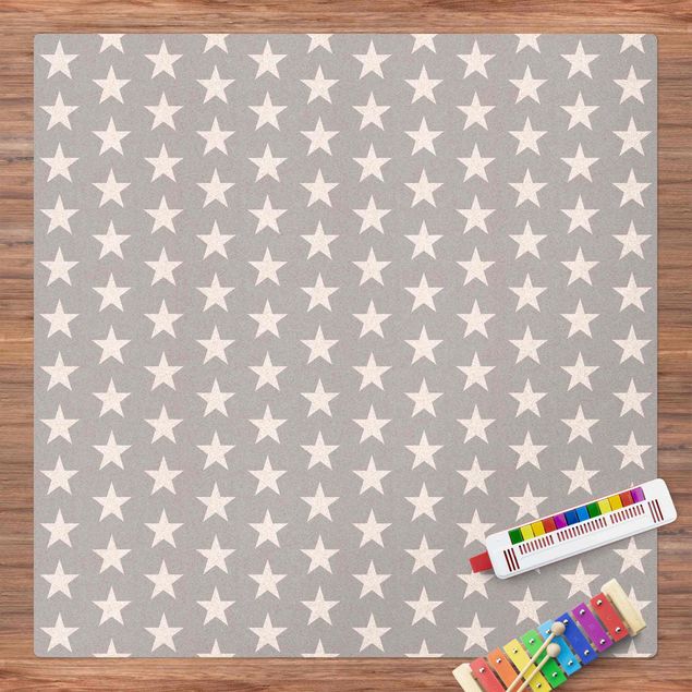 Kinderzimmer Deko Weiße Sterne auf grauem Hintergrund