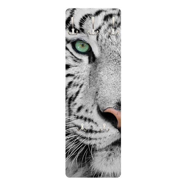 Wanddeko schwarz-weiß Weißer Tiger
