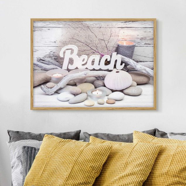Wanddeko beige Wellness Beach Dekoration