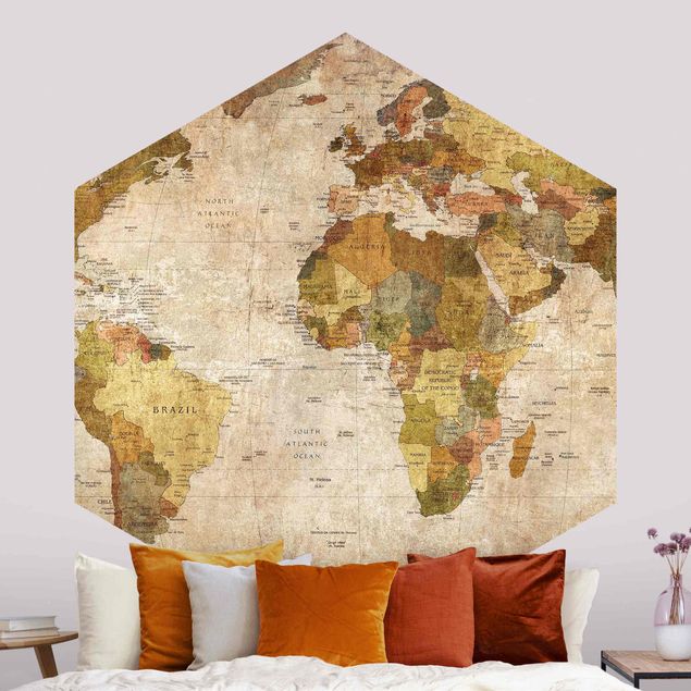 Wanddeko Schlafzimmer Weltkarte