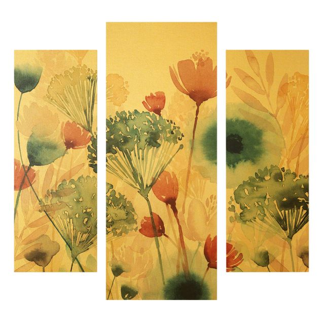 Wanddeko über Sofa Wildblumen im Sommer I