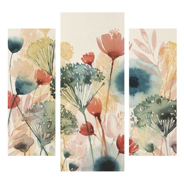 Wanddeko über Sofa Wildblumen im Sommer I